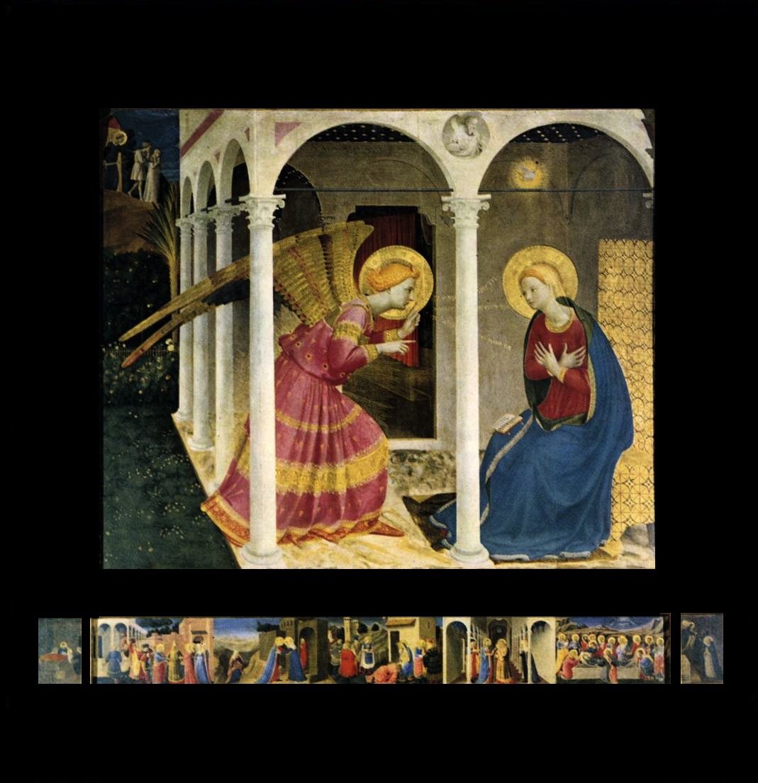 The angel Gabriel greets Mary at the Annunciation